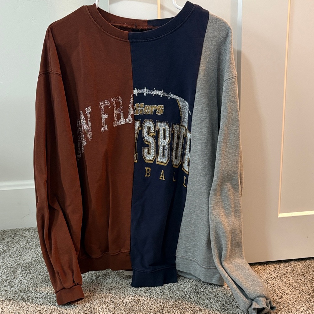 Urban Renewal Brown and Navy Split Sweatshirt